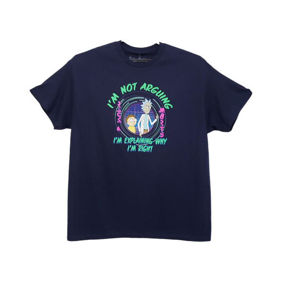 Rick and Morty I'm Not Arguing Short Sleeve Tee Shirt Blue XL - Picture 1 of 5